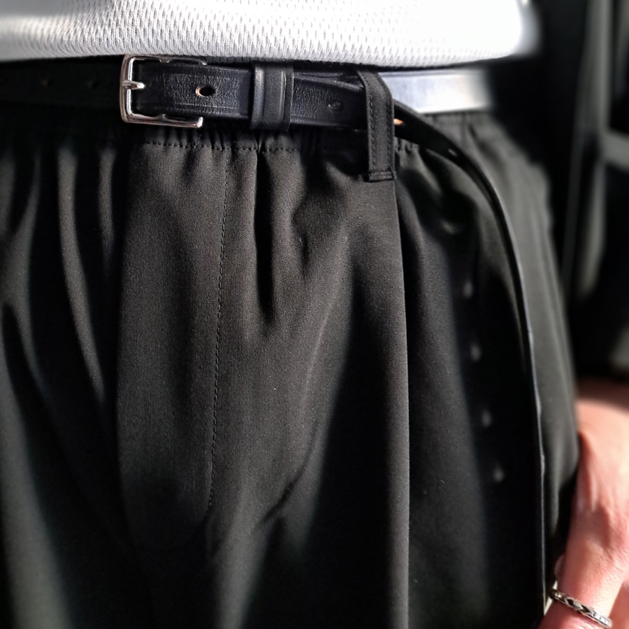  Martin Faizey (マーティン フェイジ―) ［0.75inc STIRRUP BELT NICKEL］BRIDLE LEATHER BELT  ブライドルレザーベルト (BLACK /SILVER BUCKLE) MADE IN ENGLAND 