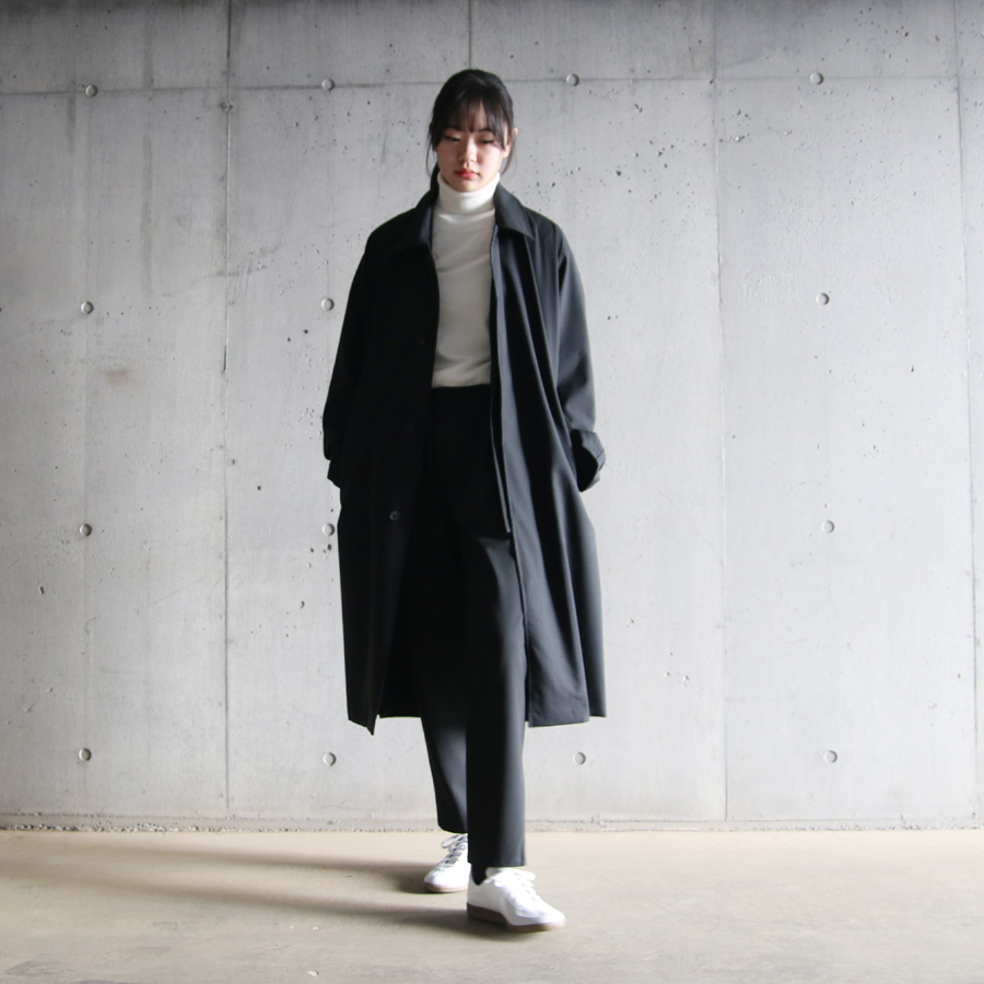 SEEALL (シーオール) SAU53-CT181-YM002[ BALMACAAN COAT ]メリノウール トロピカル ナノ撥水 バルマカーンコート (BLACK) 