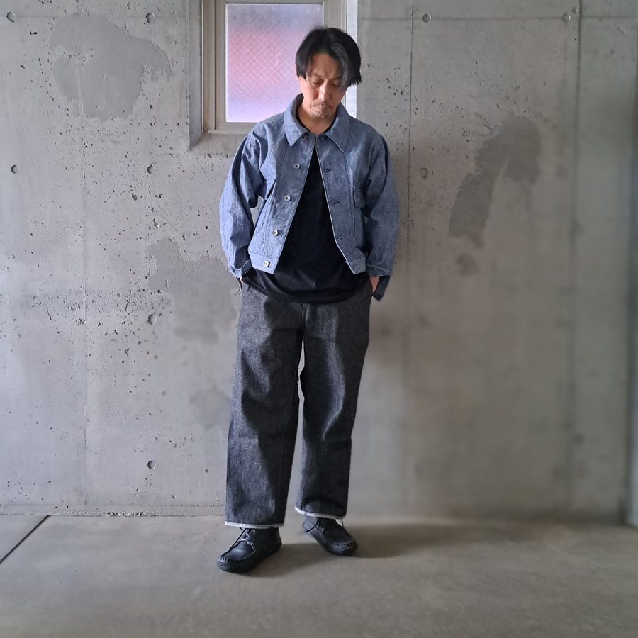 KLASICA (クラシカ) [VOLT (DS ver.)] DEAD STOCK HEAVY DUNGAREE FRENCH ELECTRICIAN WORK JACKET / デッドストックダンガリー  (OLD BLUE)