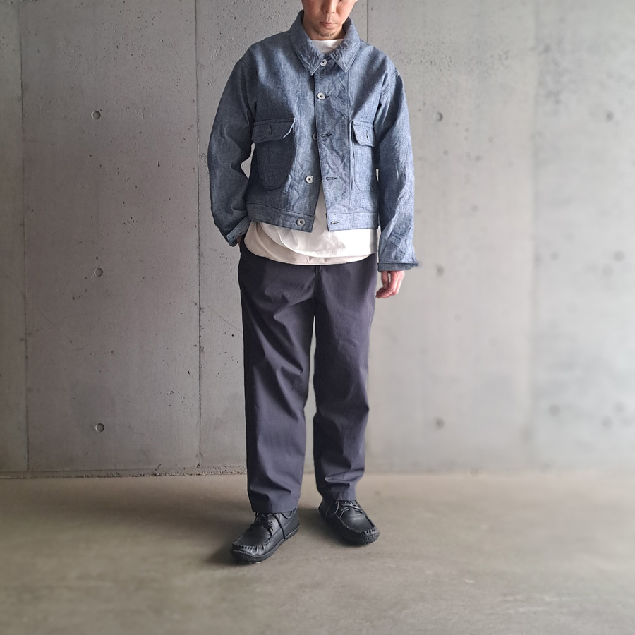 KLASICA (クラシカ) [VOLT (DS ver.)] DEAD STOCK HEAVY DUNGAREE FRENCH ELECTRICIAN WORK JACKET / デッドストックダンガリー  (OLD BLUE)