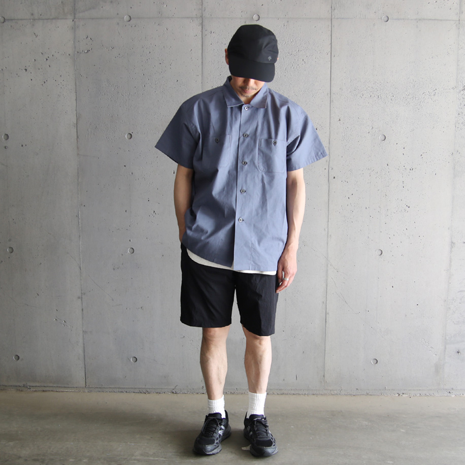 TUKI (ツキ) 0106 [BLOUSES] ブラウス (S/S シャツ) (BLUE GRAY)