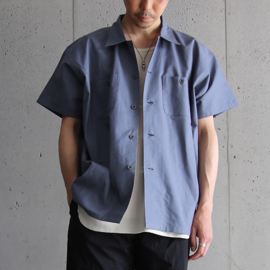 TUKI (ツキ) 0106 [BLOUSES] ブラウス (S/S シャツ)(BLUE GRAY)