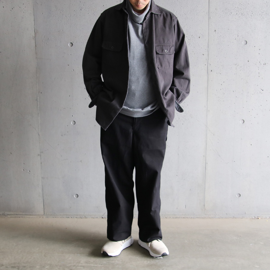 TUKI (ツキ) 0158 [ SHORT TROUSERS / COTTON SERGE ] コットンサージ ショートトラウザーズ (BLACK)