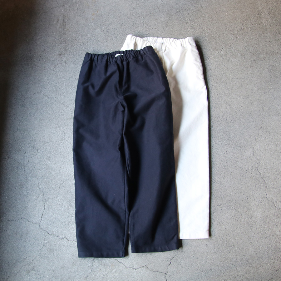 Y (ワイ) 165-4240324 [ ORGANIC COTTON MOLESKIN TAPERED EASY TR ] オーガニックコットンモールスキン テーパード イージートラウザーズ (NAVY) (WHITE)