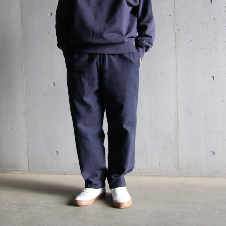 Y (ワイ) 165-4240324 [ ORGANIC COTTON MOLESKIN TAPERED EASY TR ] オーガニックコットンモールスキン テーパード イージートラウザーズ (NAVY) (WHITE)