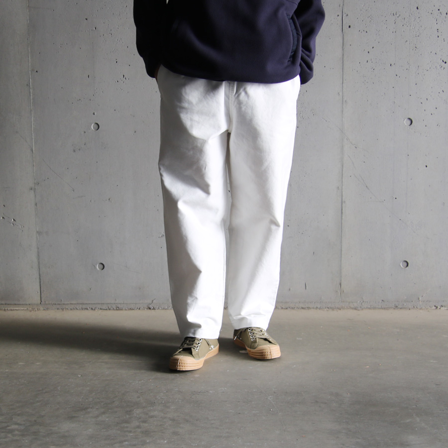 Y (ワイ) 165-4240324 [ ORGANIC COTTON MOLESKIN TAPERED EASY TR ] オーガニックコットンモールスキン テーパード イージートラウザーズ (NAVY) (WHITE)