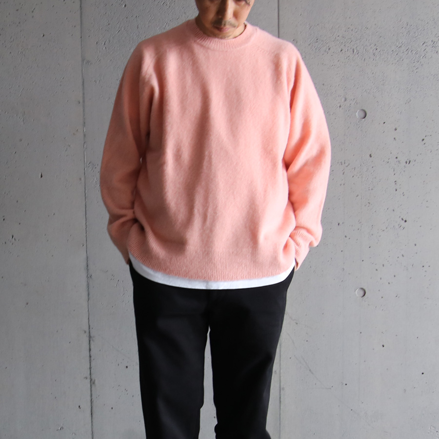 YONETOMI NEW BAISC (ヨネトミ ニューベーシック) 95-234-016 [CIRCLE  KNIT P/O] サークルニット (リサイクルウール) プルオーバー (PINK)(GRAY)