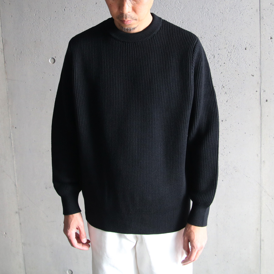 YONETOMI NEW BAISC (ヨネトミ ニューベーシック) 95-234-014 [EX FINE WOOL RIB KNIT P/O]  エクストラファインウールリブニットプルオーバー (IVORY)(BLACK)