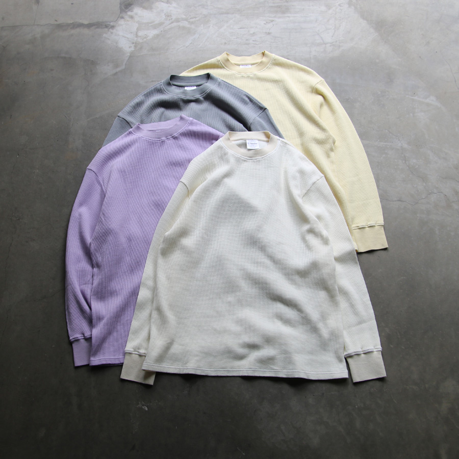 YONETOMI NEW BAISC (ヨネトミ ニューベーシック) 95-232-009 [GARMENT DYE LOMG SLEEVE T-SHIRT] ガーメントダイ サーマル ロングスリーブTシャツ (PURPLE)