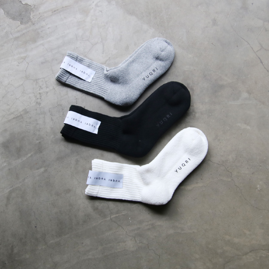 YUQRI /ユクリ/ PUFF PILE SHORT CREW SOCKS / 靴下,抗菌防臭・消臭・制菌 / YUQRI PROTECTION / ソックス(3COLOR) / ユニセックス / シーズンレスで着用可